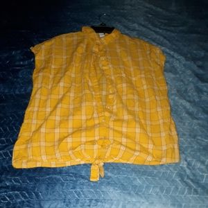 Gold plaid shirt